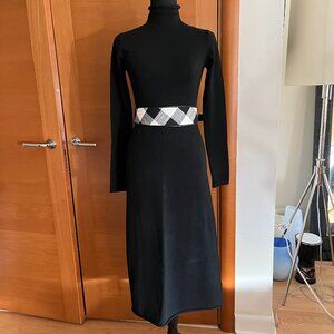 Zara Mock Turtleneck Knit Midi Dress NWT, Size Small
